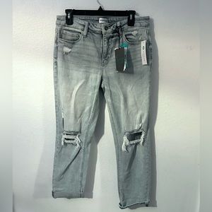 Studio Blue - Frankie Mid Rise Distressed Girlfriend Roll Cuff Jean